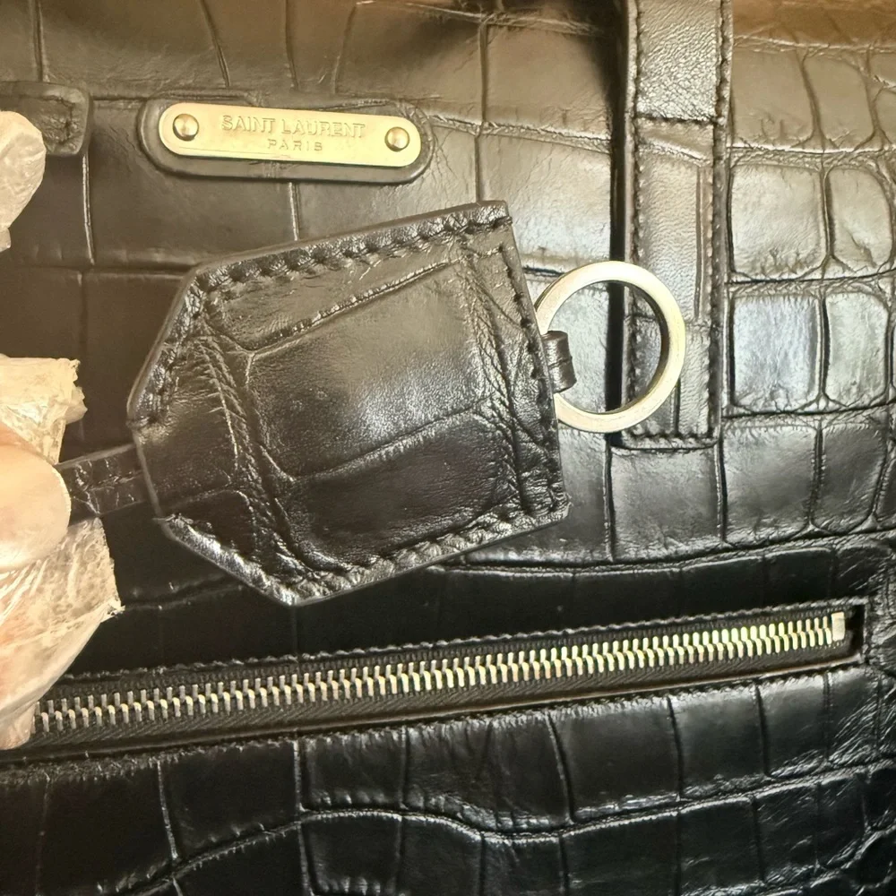 Saint Laurent (YSL)  Item: Embossed Leather Briefcase / Business Bag